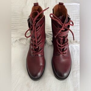 Pikolinos leather Women's Burgundy Lace-Up Boots EUC 1775